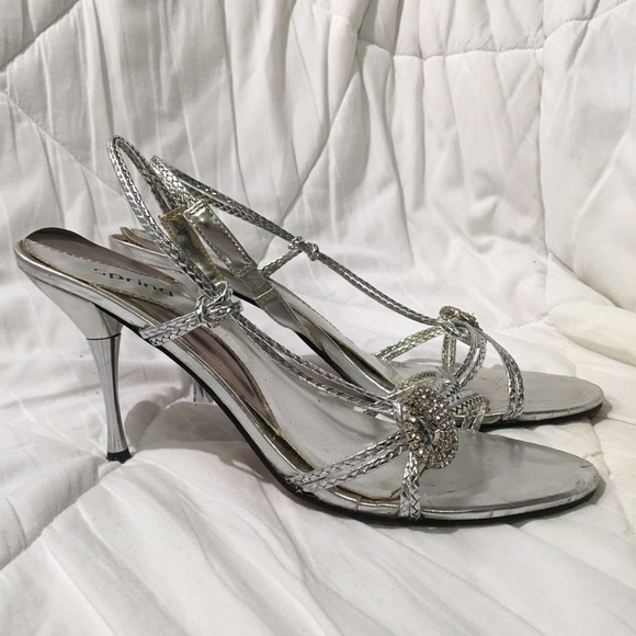Call It Spring Silver Strappy 3.5” Heels - Picture 4 of 11